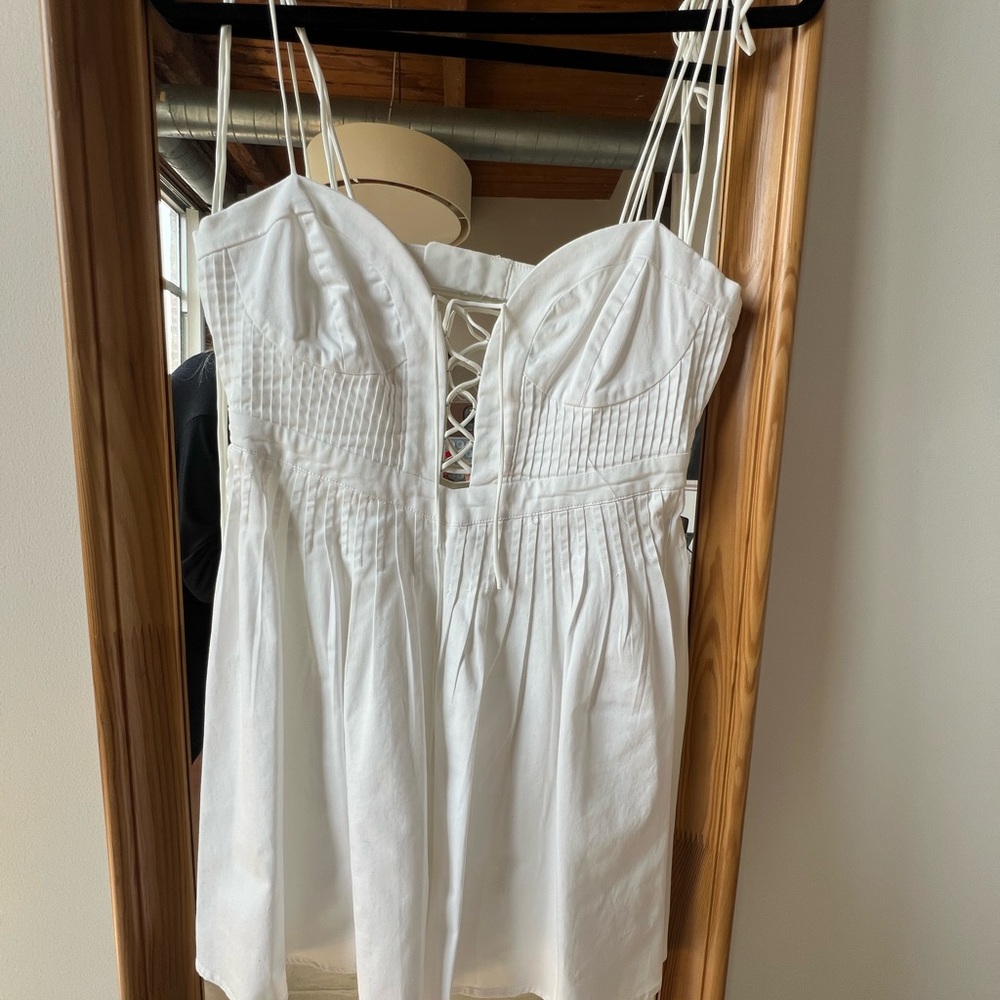 For love and lemons white mini dress
